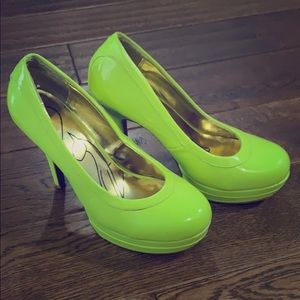 Neon yellow heels